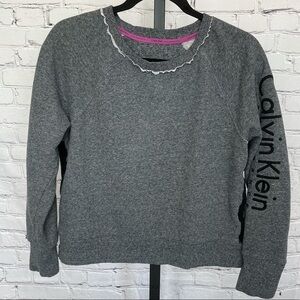 Calvin Klein Performance Logo Sleeve Sweater Gray